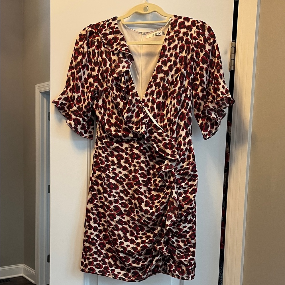 Essue Red and White Patterned Mini Dress